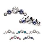 5-CZ Cluster Threaded Stud Earring, Titanium
