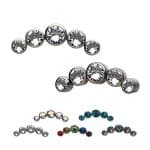 5-CZ Cluster Threaded Stud Earring V2, Titanium