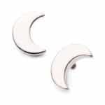 Crescent Moon Threaded / Push-In Stud Earring, Titanium