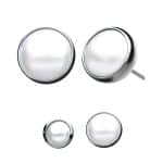 Created Pearl Push-In Stud Earring, Titanium