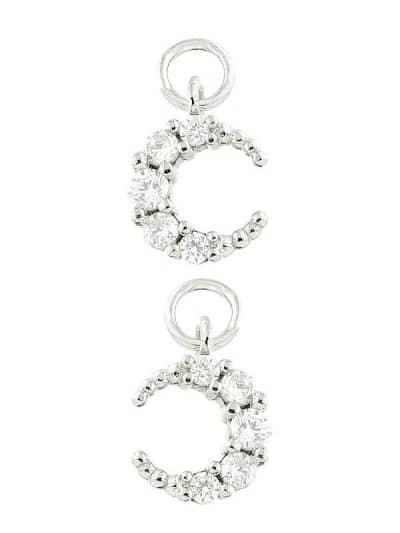 Pave Moon Charm for Clicker Hoop, Small, 9k White Gold