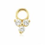 Trinity Charm for Clicker Hoop, 9k Yellow Gold