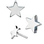 Star Push-In Stud Earring, Titanium