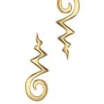 BVLA Unalome Push-In Stud Earring, 14k Yellow Gold