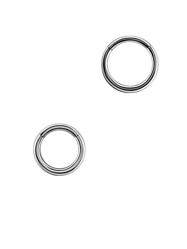 Gold Clicker Hoop, 16g, Small, 18k White Gold