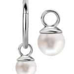 Freshwater Pearl Charm for Clicker Hoop, 18k White Gold