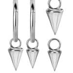 Spike Charm for Clicker Hoop, 18k White Gold