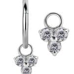 Trinity Charm for Clicker Hoop, 18k White Gold