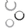 Prong Pave Daith Clicker Earring, 18k White Gold