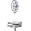 Prong Marquise Threaded Stud Earring, 18k White Gold