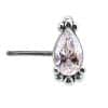 Nipple Barbell Beaded Drop, Push-In, 18k White Gold