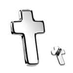 Cross Threaded Stud Earring, Titanium