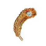 BodyGems Feather Threaded Stud Earring, 14k Rose Gold