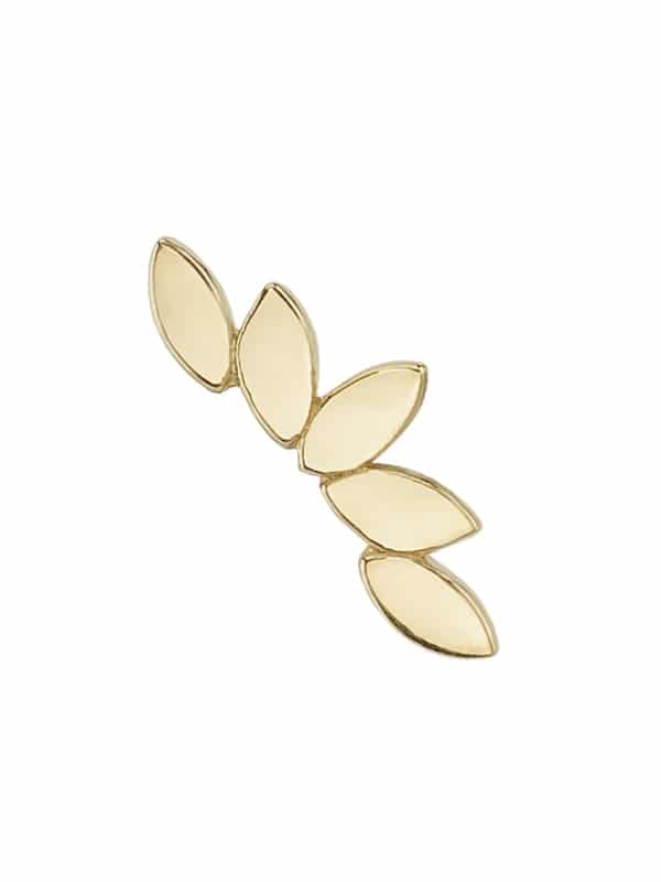 BVLA Hammered Serenity Threaded Stud Earring, 18k Yellow Gold