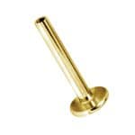 Solid Gold Labret Bar, 14ga, 18k Solid Gold