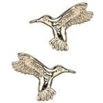 BVLA Hummingbird Threaded Stud Earring, 14k Yellow Gold