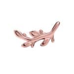 Mini Olive Branch Threaded Stud Earring, 14k Rose Gold