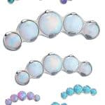 Prium Opal Cluster Push-In Stud Earring, Titanium