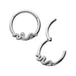 Snake Daith Clicker Earring, Steel, 10mm