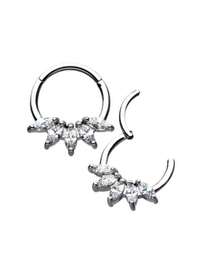 5-Marquise Daith Clicker Earring, Steel