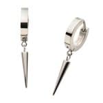 Plain Spiked Charm Clicker Earring, Steel