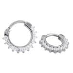 12-Gem Daith Clicker Earring, Titanium, Oval, Curved Bar
