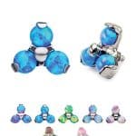 Created Opal Trinity Threaded Stud Earring, Titanium