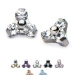CZ Trinity Threaded Stud Earring, Titanium