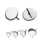 Plain Disc Threaded/Push-in Stud Earring, Titanium