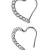 Pave Heart Daith Clicker Earring, Steel