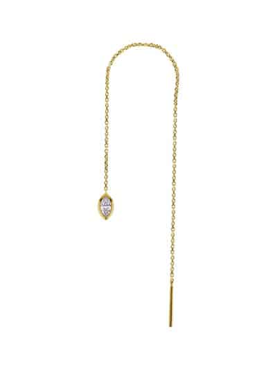 Marquise Gem Threader Chain Earring, 18k Yellow Gold