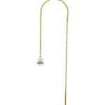 Pear Gem Threader Chain Earring, 18k Yellow Gold