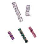 Anatometal Pave Bar Threaded Stud Earring, 18k Gold
