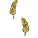 Junipurr Feather Push-In Stud Earring, 14k Yellow Gold