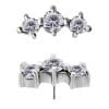 3-Gem Cluster Push-In Stud Earring, CoCr NF