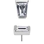 Tapered Baguette Gem Push-In Stud Earring, CoCr NF