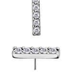 Pave Bar Push-In Stud Earring, 5-Gem, CoCr NF