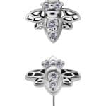 Sparkly Bee Threaded Stud Earring, CoCr NF