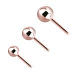 Ball Push-in Stud Earring, 18k Rose Gold