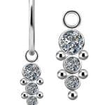 Beaded Gem Drop Charm for Clicker Hoop, Titanium