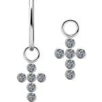 Cross Gem Charm for Clicker Hoop, Titanium
