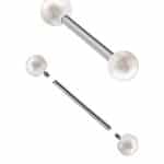 Freshwater Pearl Nipple Barbell, Titanium