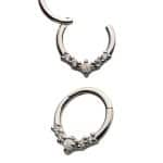 5-Stone Daith Clicker Earring, Steel, 8mm