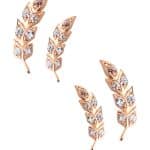 Delicate Gem Feather Threaded Stud Earring, 14k Rose Gold