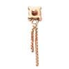 Prong CZ with Chain Dangles Threaded Stud Earring, 14k Rose Gold