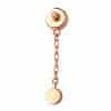 Bezel CZ with Dangle Threaded Stud Earring, 14k Rose Gold