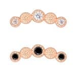 Millgrain Cluster Threaded Stud Earring, 14k Rose Gold