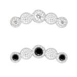 Millgrain Cluster Threaded Stud Earring, 14k White Gold