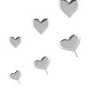 Love Heart Push-In Stud Earring, 18k White Gold