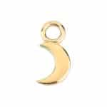 Moon Charm for Clicker Hoop, 14k Yellow Gold